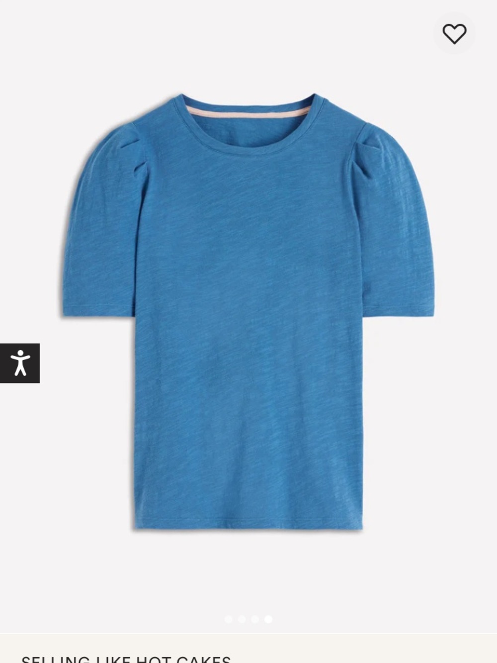 Boden Sophia puffed sleeve tee slub cotton - Picture 2 of 6